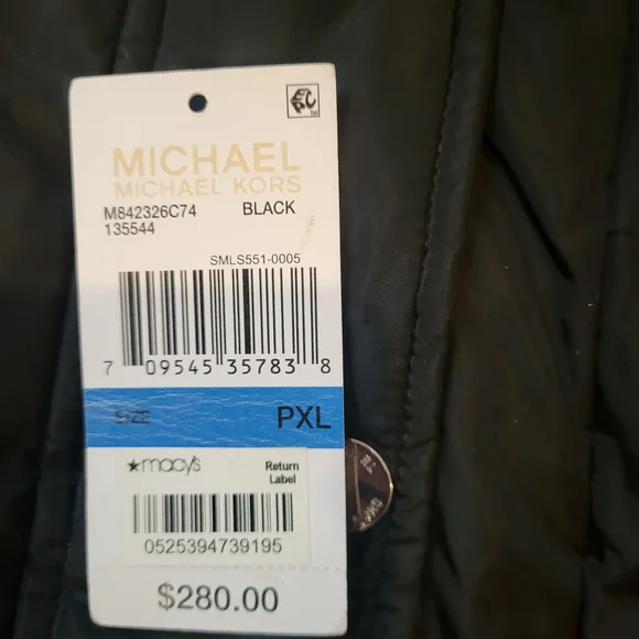 Michael Kors Black Puffer Jacket with Faux Fur Hood - Picture 4 of 4